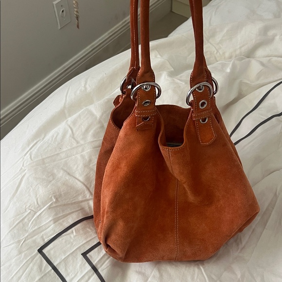 Prada Orange Suede Shoulder Bag - Picture 1 of 5